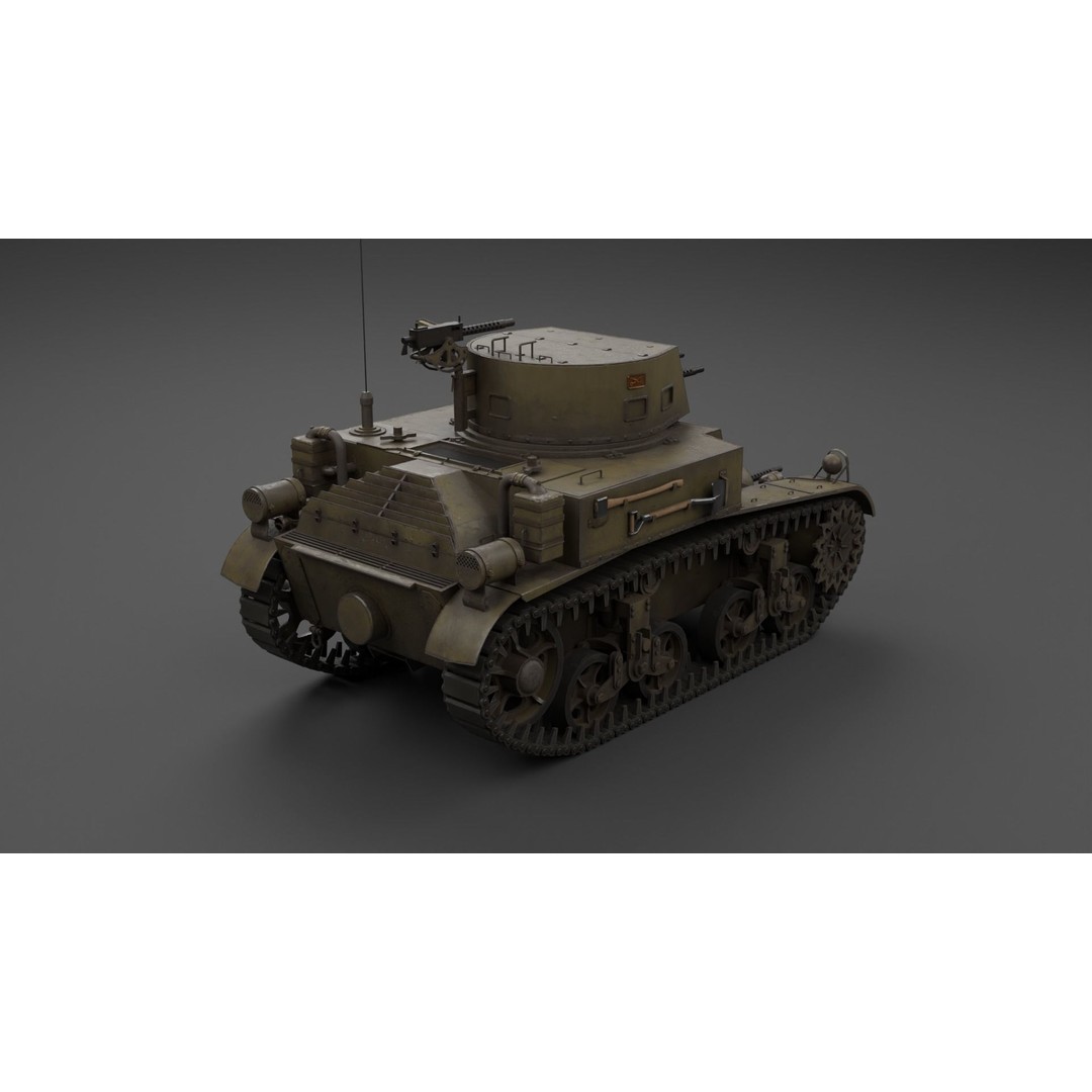 M1 Combat Car Light Tank 3D Model – Low Poly PBR Game Asset, FBX - View 5