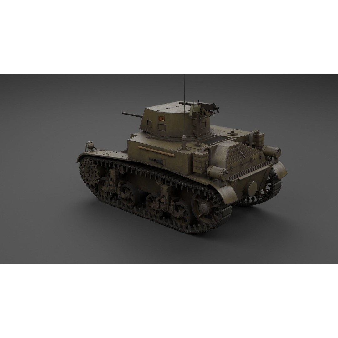 M1 Combat Car Light Tank 3D Model – Low Poly PBR Game Asset, FBX - View 6