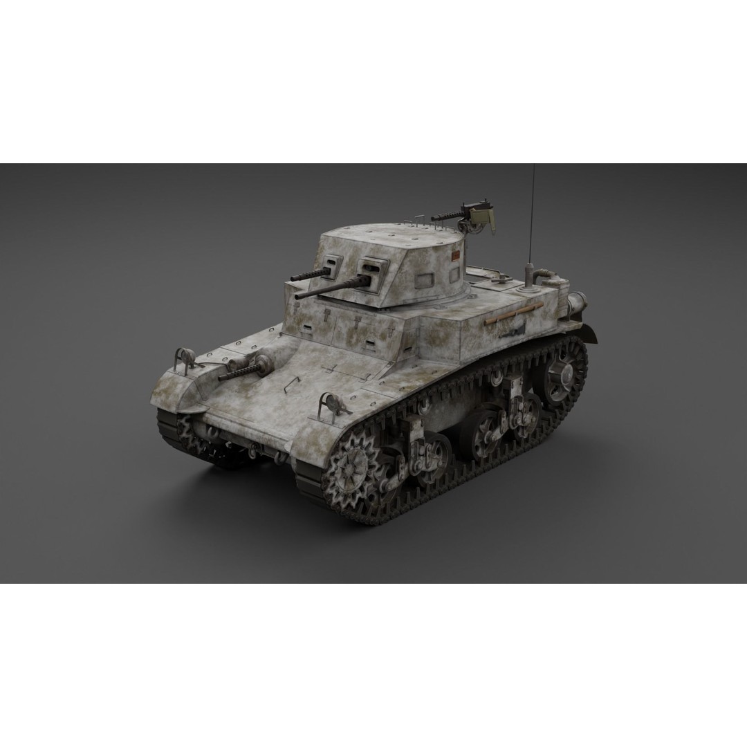 M1 Combat Car Light Tank 3D Model – Low Poly PBR Game Asset, FBX - View 8