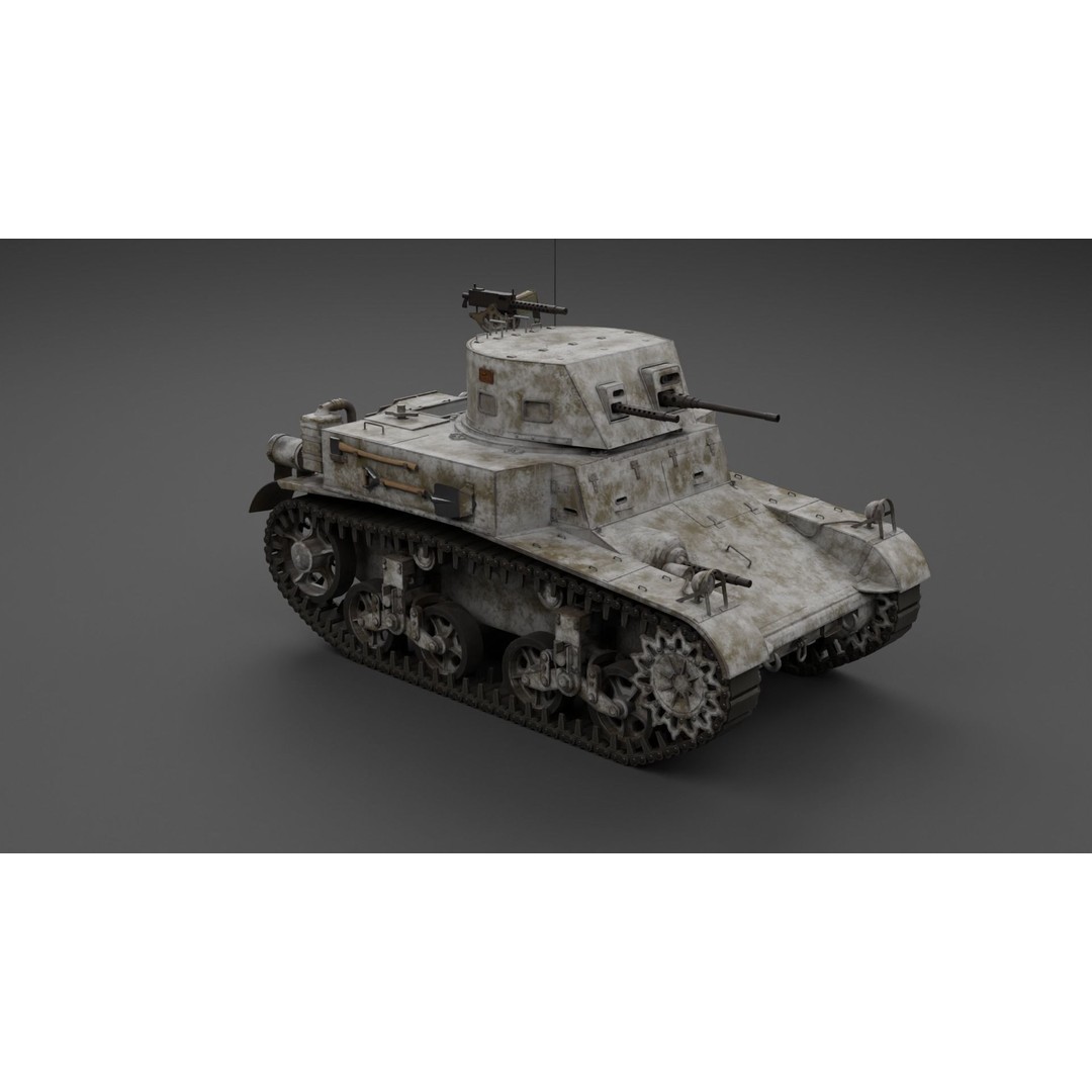 M1 Combat Car Light Tank 3D Model – Low Poly PBR Game Asset, FBX - View 9