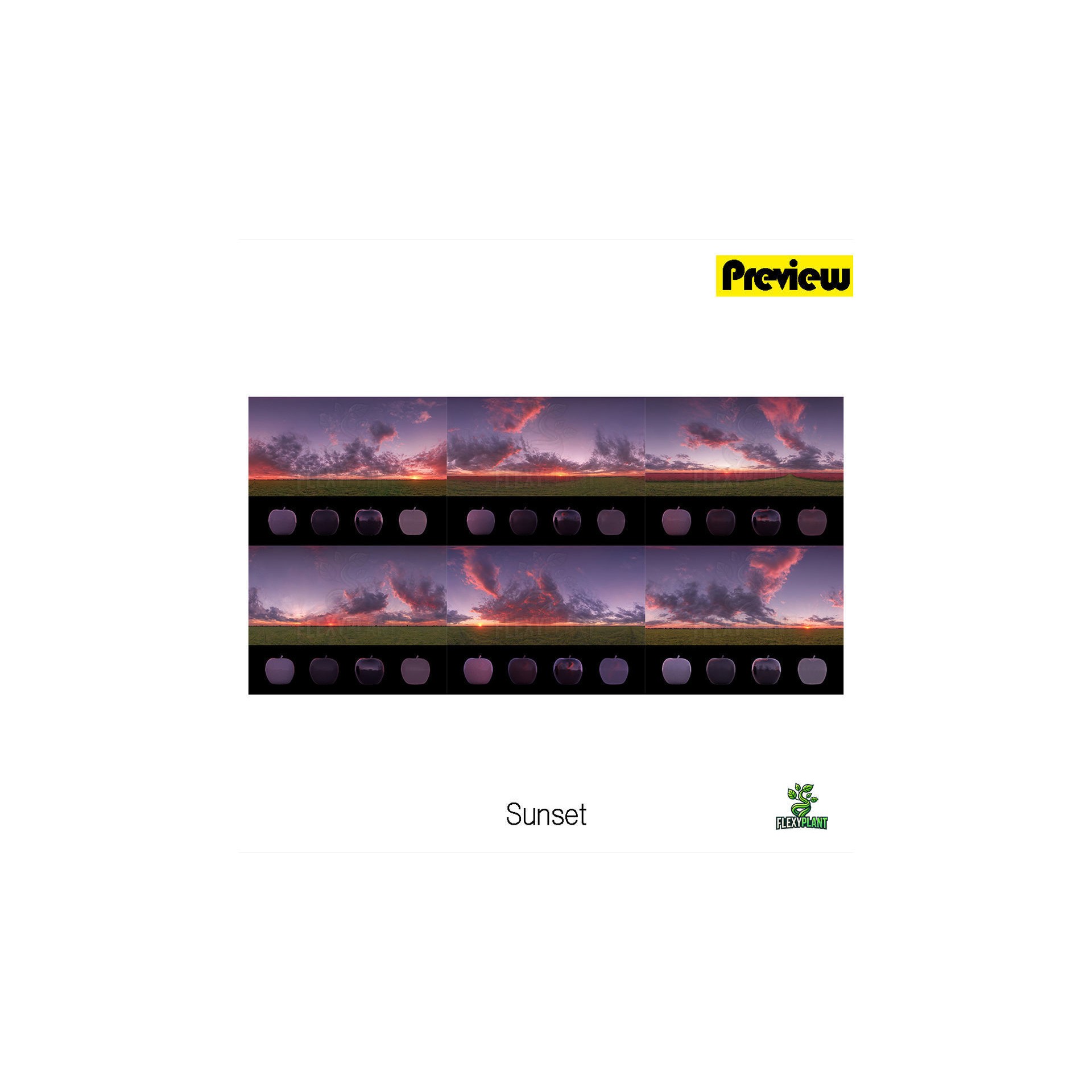 Realistic HDRI Sunset Pack - Low-Poly 3D Model - View 3