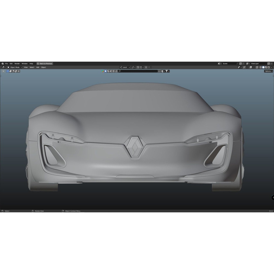 2016 Renault Trezor 3D Model – High Poly Electric Concept Car, FBX, OBJ - View 13