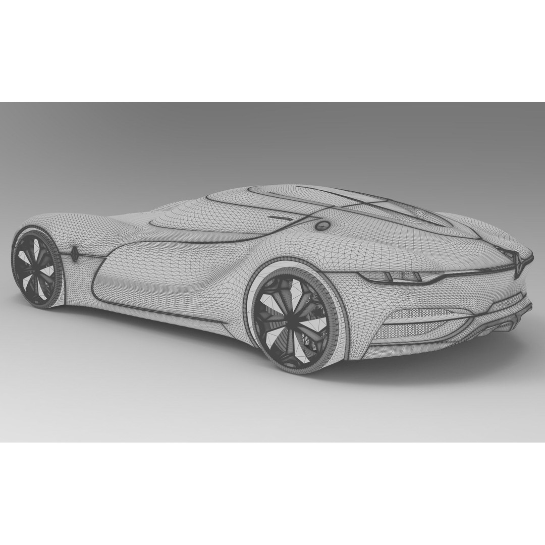 2016 Renault Trezor 3D Model – High Poly Electric Concept Car, FBX, OBJ - View 20