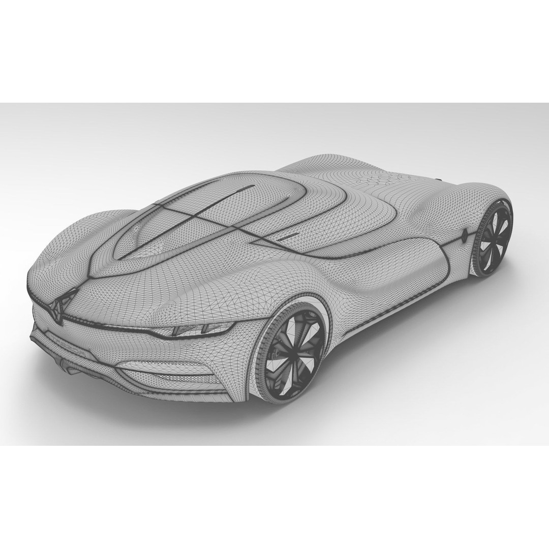 2016 Renault Trezor 3D Model – High Poly Electric Concept Car, FBX, OBJ - View 24