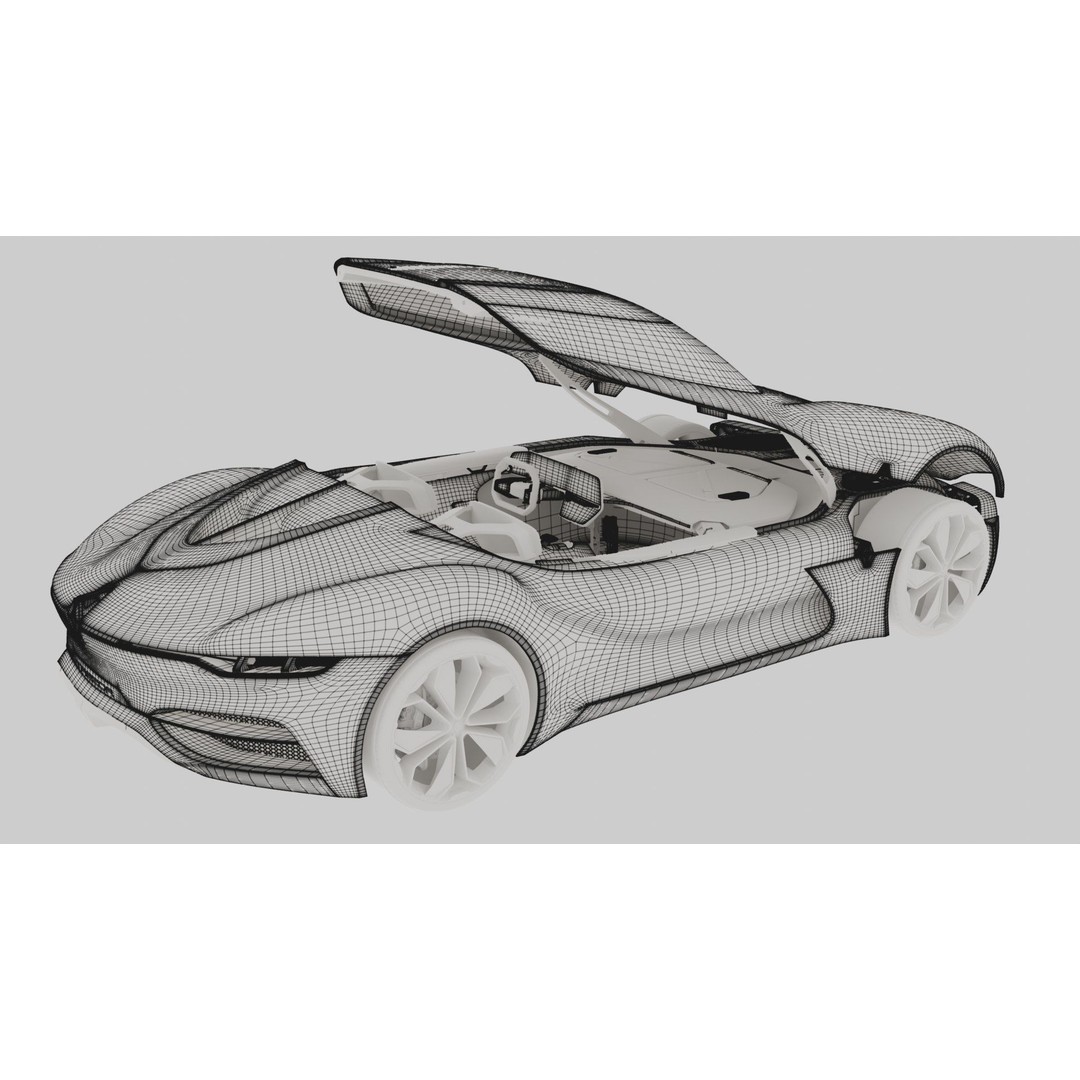 2016 Renault Trezor 3D Model – High Poly Electric Concept Car, FBX, OBJ - View 25
