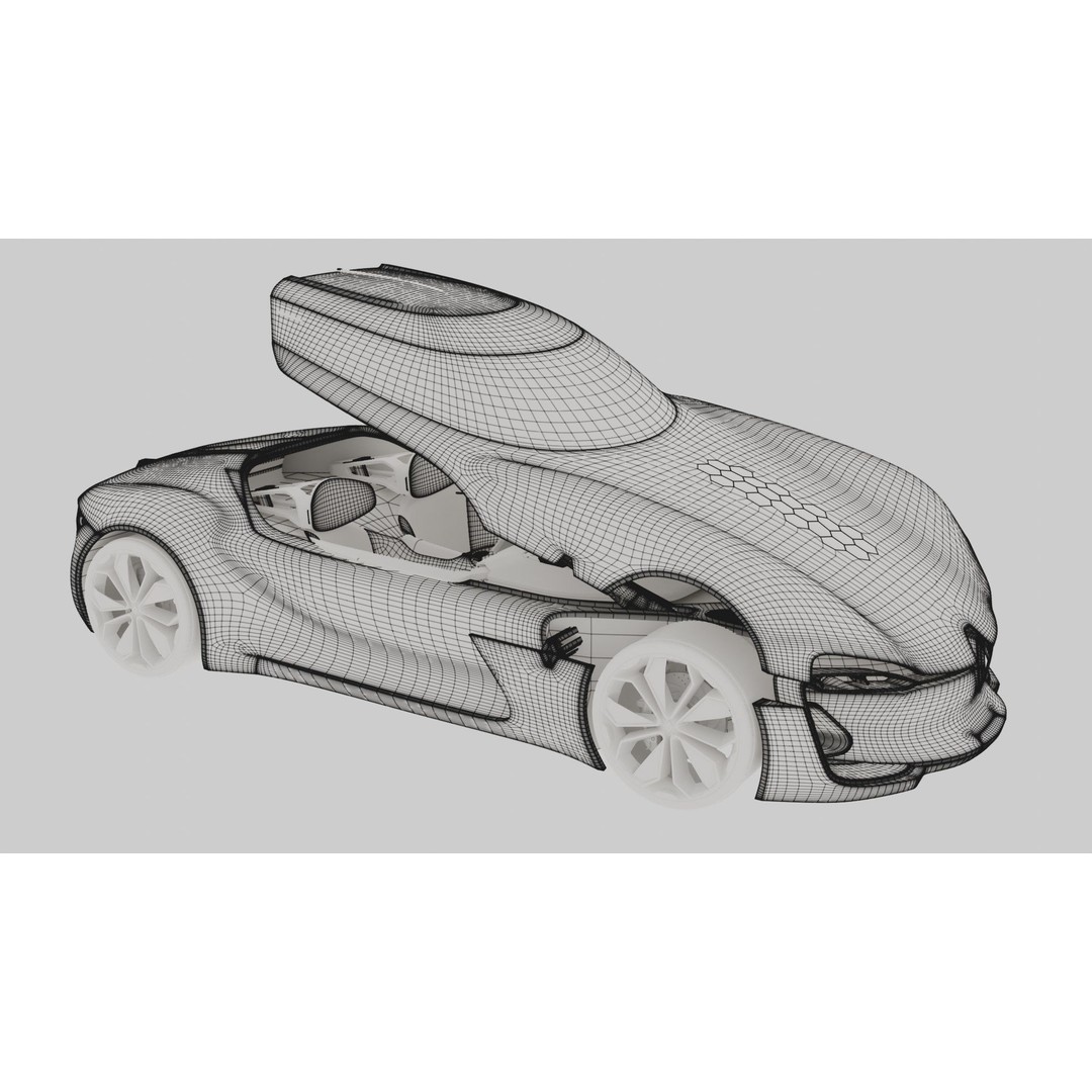 2016 Renault Trezor 3D Model – High Poly Electric Concept Car, FBX, OBJ - View 26
