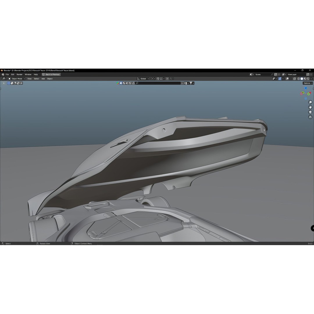 2016 Renault Trezor 3D Model – High Poly Electric Concept Car, FBX, OBJ - View 28