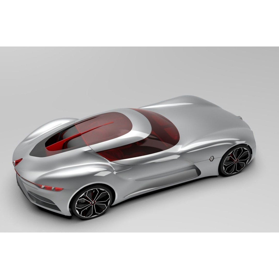 2016 Renault Trezor 3D Model – High Poly Electric Concept Car, FBX, OBJ - View 3