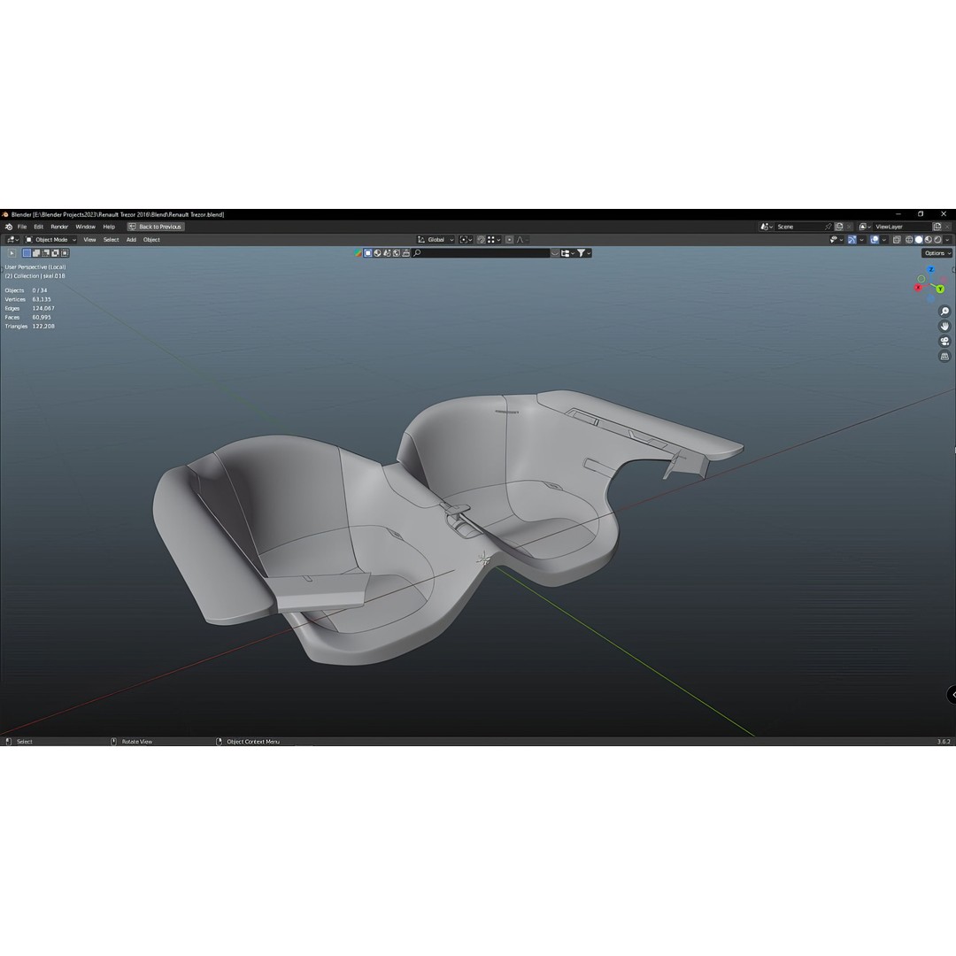 2016 Renault Trezor 3D Model – High Poly Electric Concept Car, FBX, OBJ - View 30