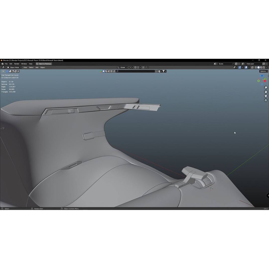 2016 Renault Trezor 3D Model – High Poly Electric Concept Car, FBX, OBJ - View 35