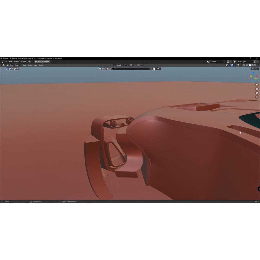 2016 Renault Trezor 3D Model – High Poly Electric Concept Car, FBX, OBJ - View 38