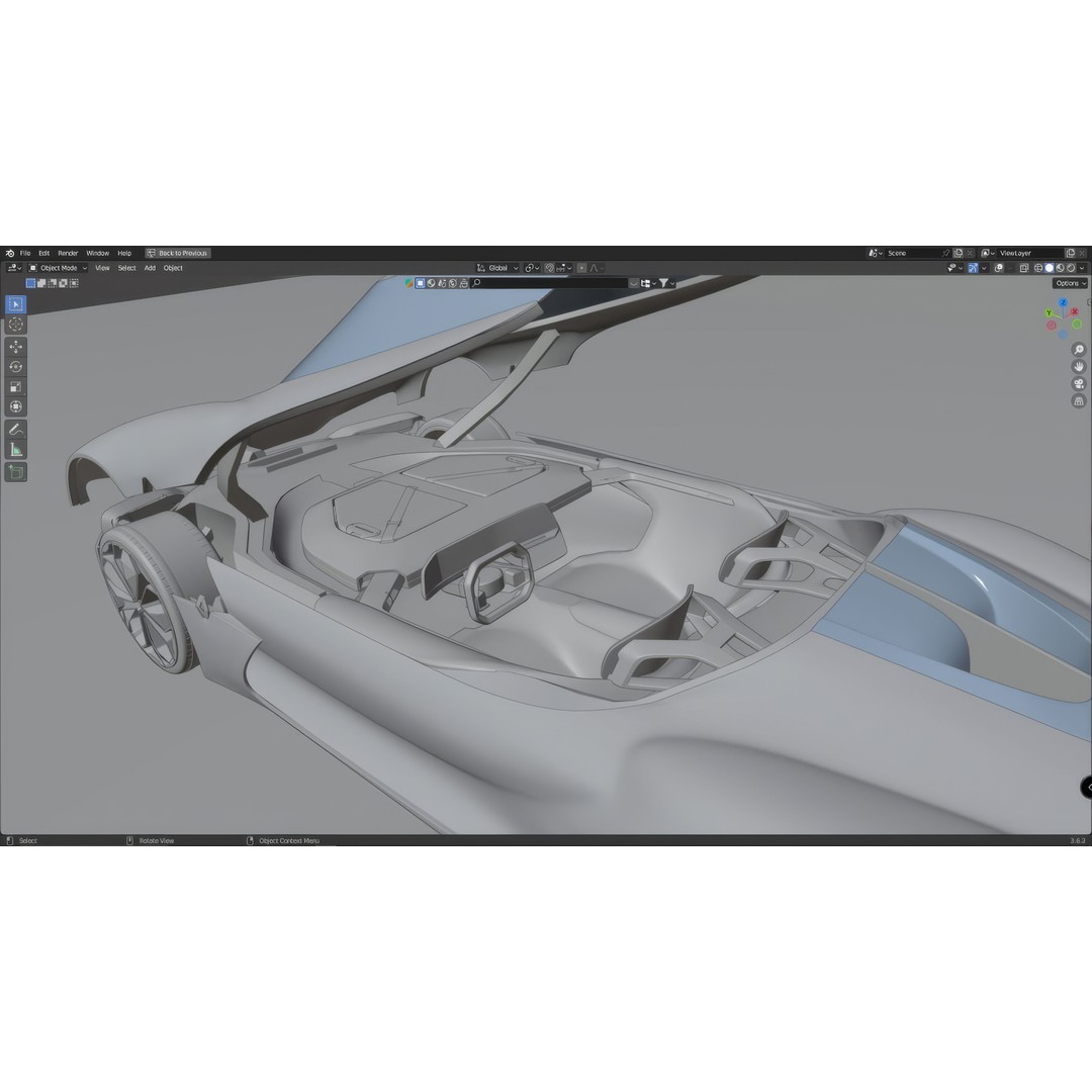 2016 Renault Trezor 3D Model – High Poly Electric Concept Car, FBX, OBJ - View 39