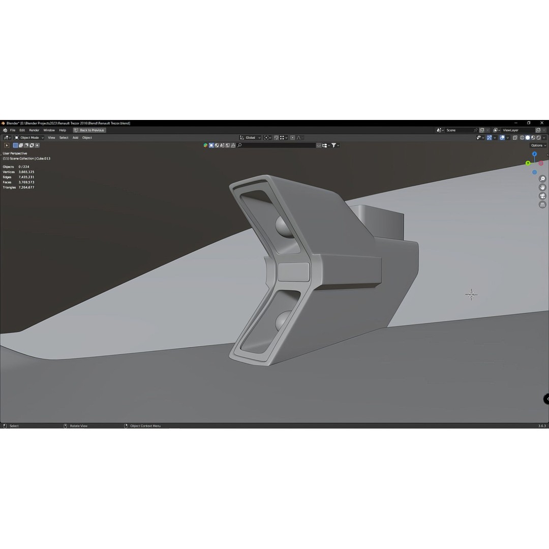 2016 Renault Trezor 3D Model – High Poly Electric Concept Car, FBX, OBJ - View 40