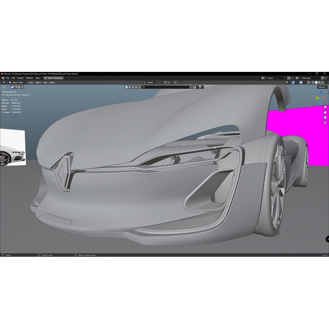 2016 Renault Trezor 3D Model – High Poly Electric Concept Car, FBX, OBJ - View 42