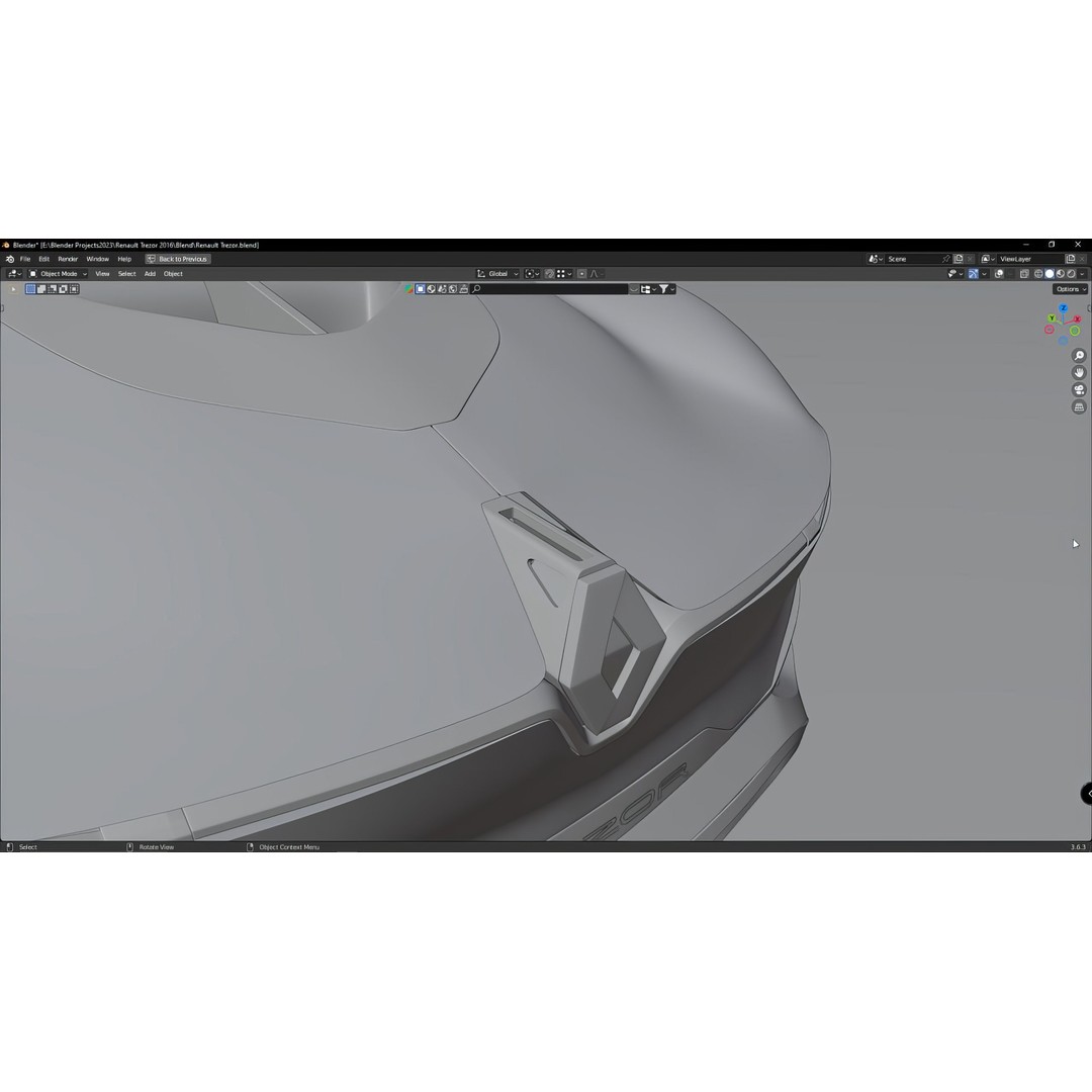 2016 Renault Trezor 3D Model – High Poly Electric Concept Car, FBX, OBJ - View 43