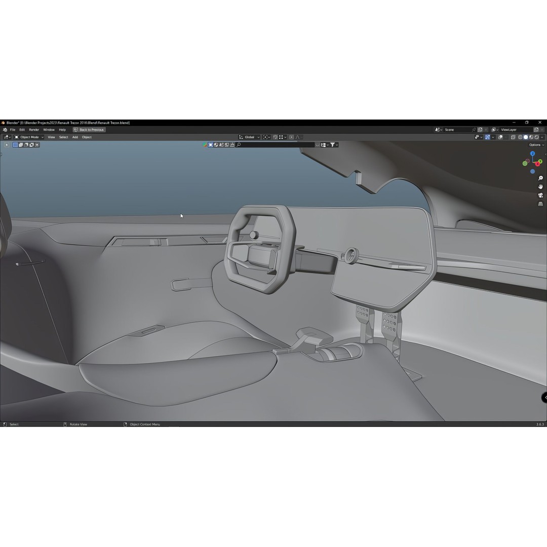 2016 Renault Trezor 3D Model – High Poly Electric Concept Car, FBX, OBJ - View 44