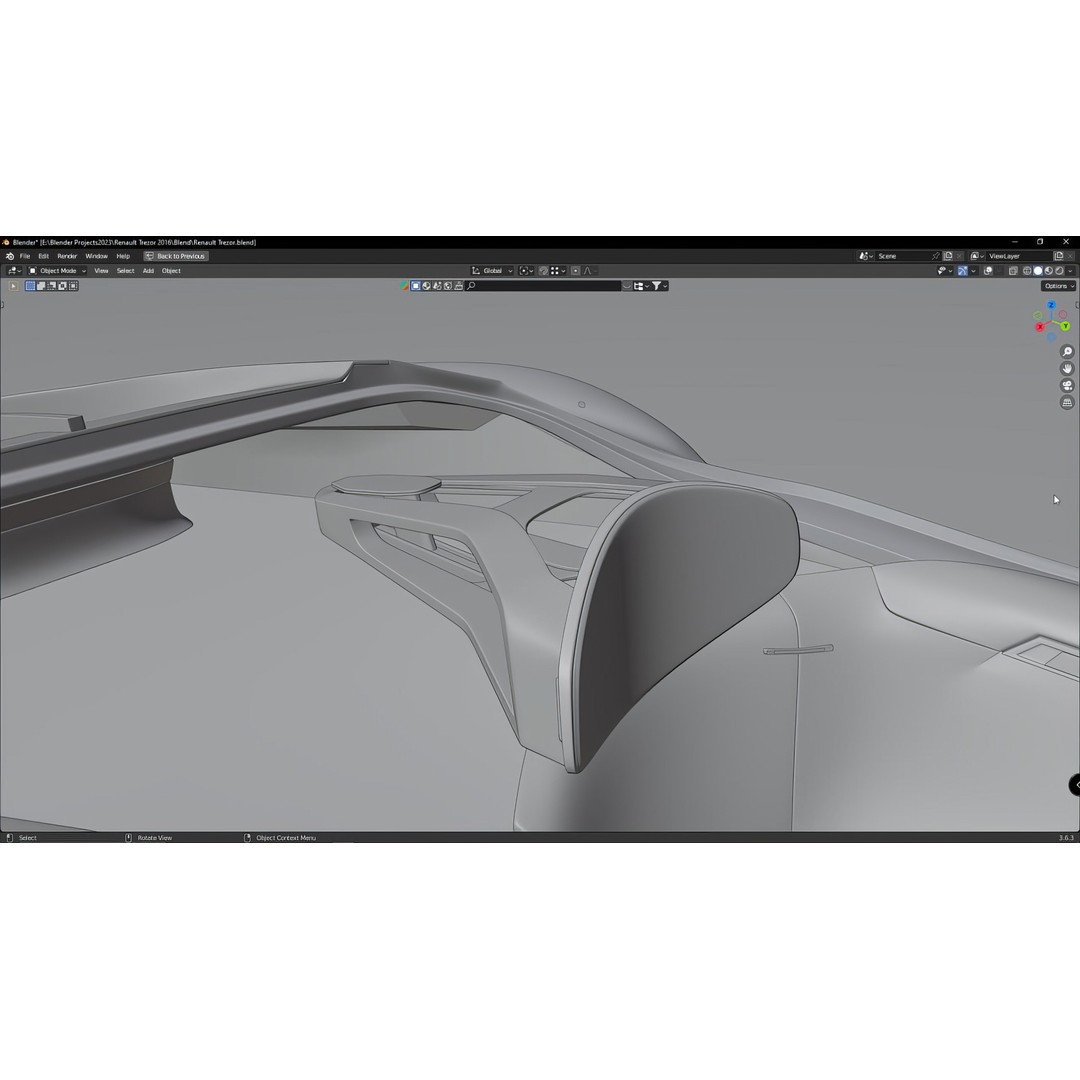 2016 Renault Trezor 3D Model – High Poly Electric Concept Car, FBX, OBJ - View 45