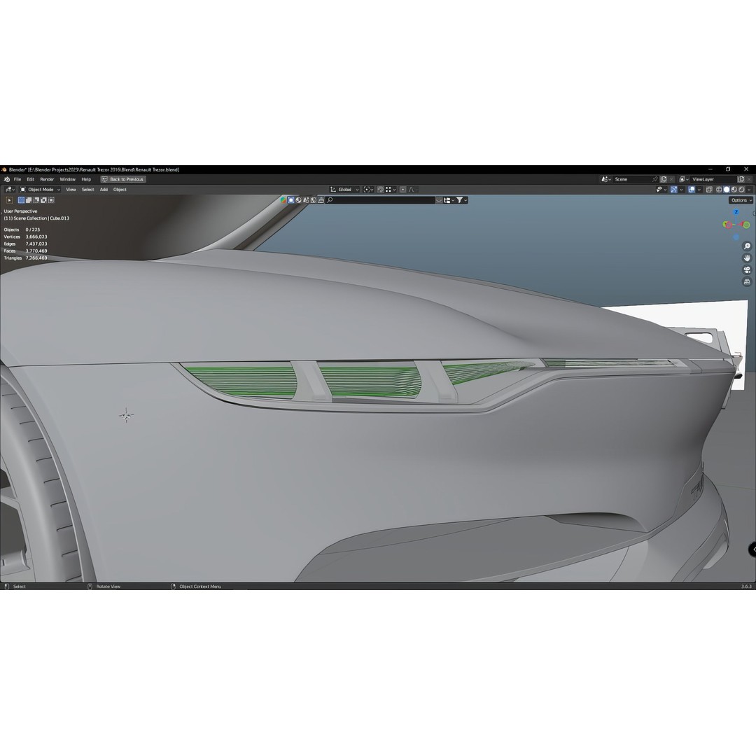 2016 Renault Trezor 3D Model – High Poly Electric Concept Car, FBX, OBJ - View 49