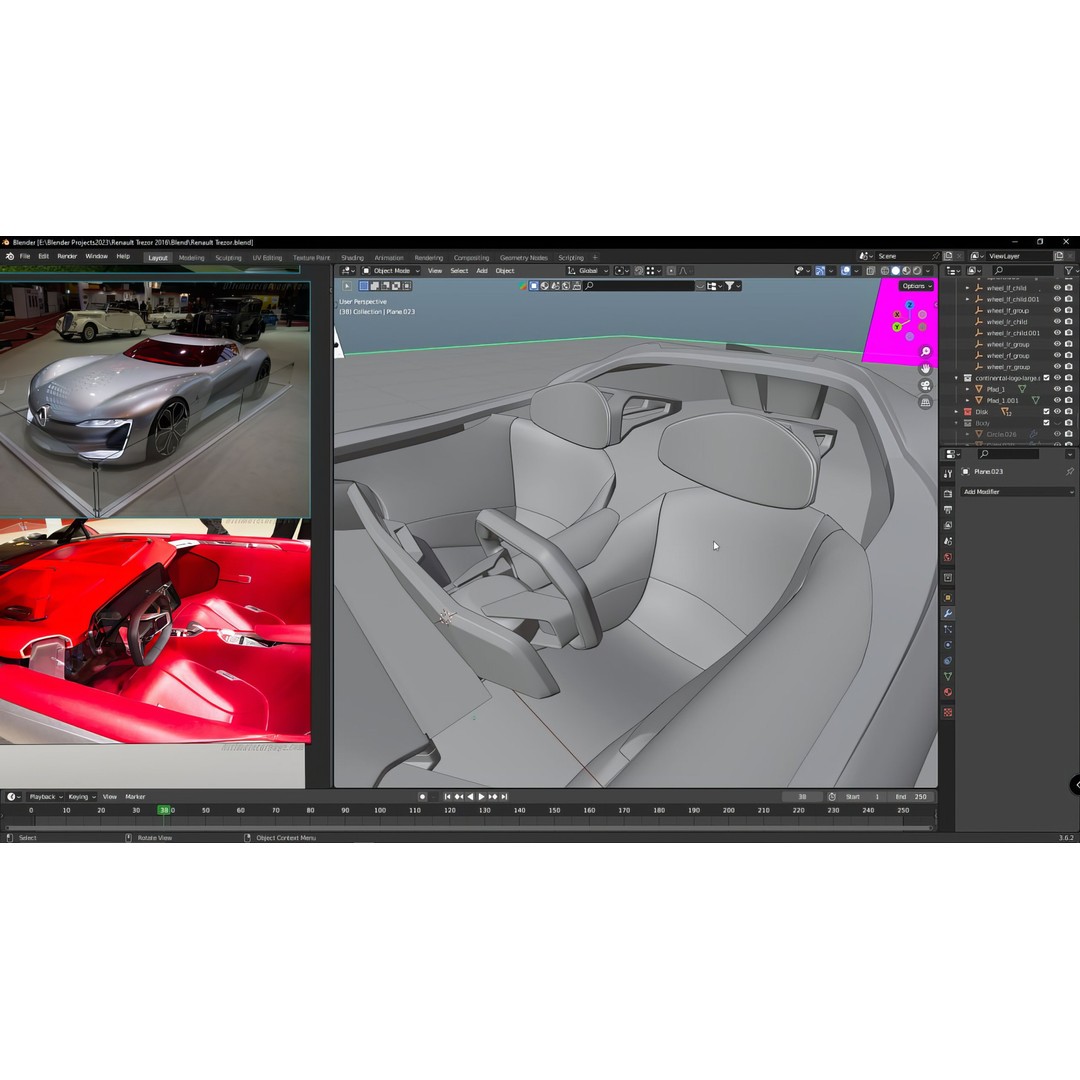 2016 Renault Trezor 3D Model – High Poly Electric Concept Car, FBX, OBJ - View 65