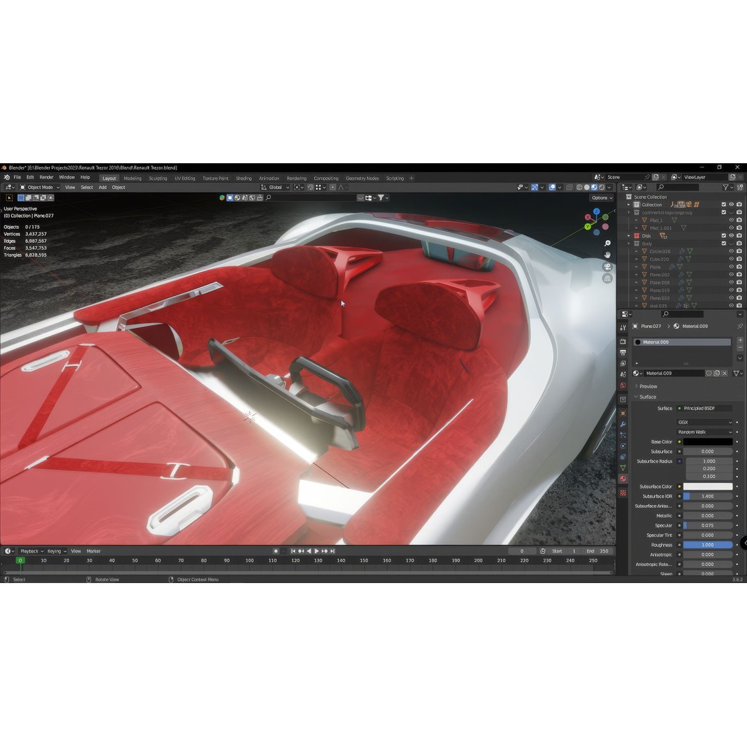 2016 Renault Trezor 3D Model – High Poly Electric Concept Car, FBX, OBJ - View 68