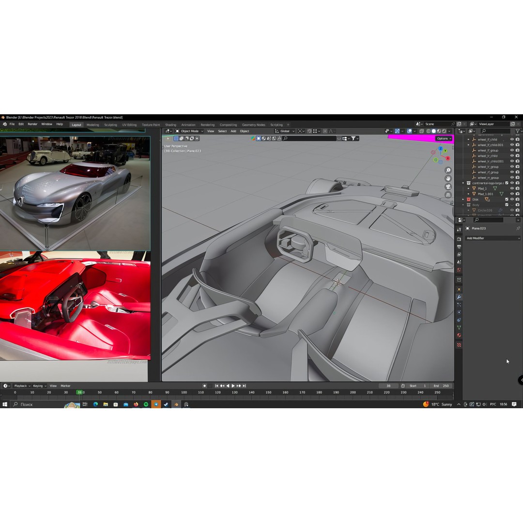 2016 Renault Trezor 3D Model – High Poly Electric Concept Car, FBX, OBJ - View 69