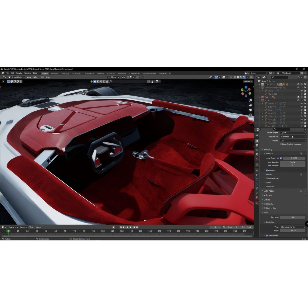 2016 Renault Trezor 3D Model – High Poly Electric Concept Car, FBX, OBJ - View 73