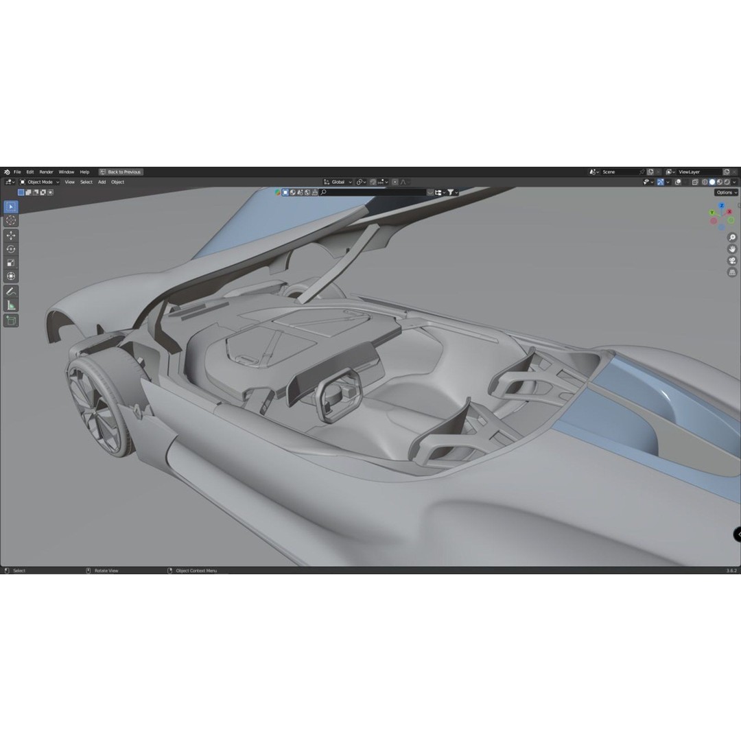 2016 Renault Trezor 3D Model – High Poly Electric Concept Car, FBX, OBJ - View 9