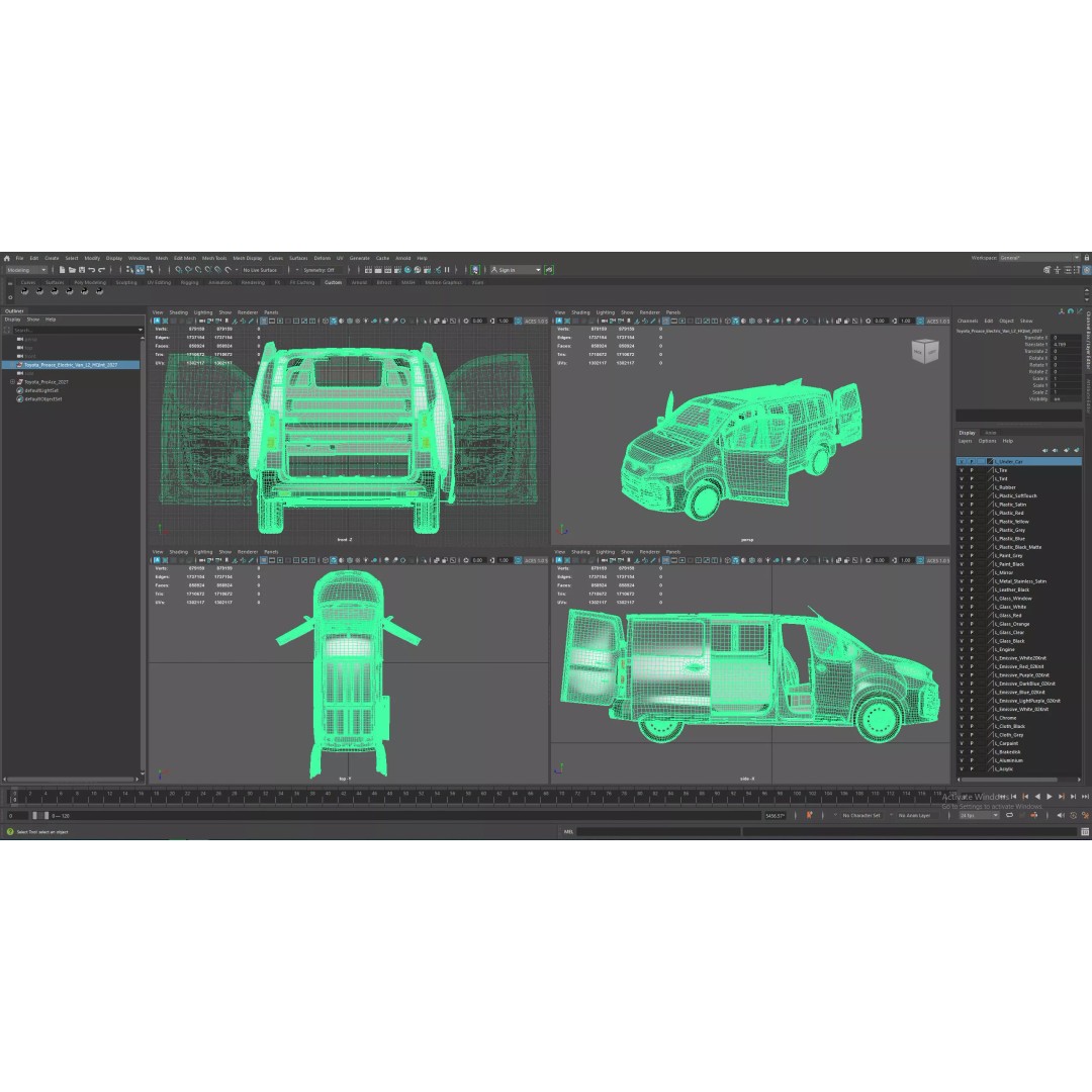 Toyota Proace Electric Van L2 3D Model – High Poly Automotive Asset, FBX - View 21