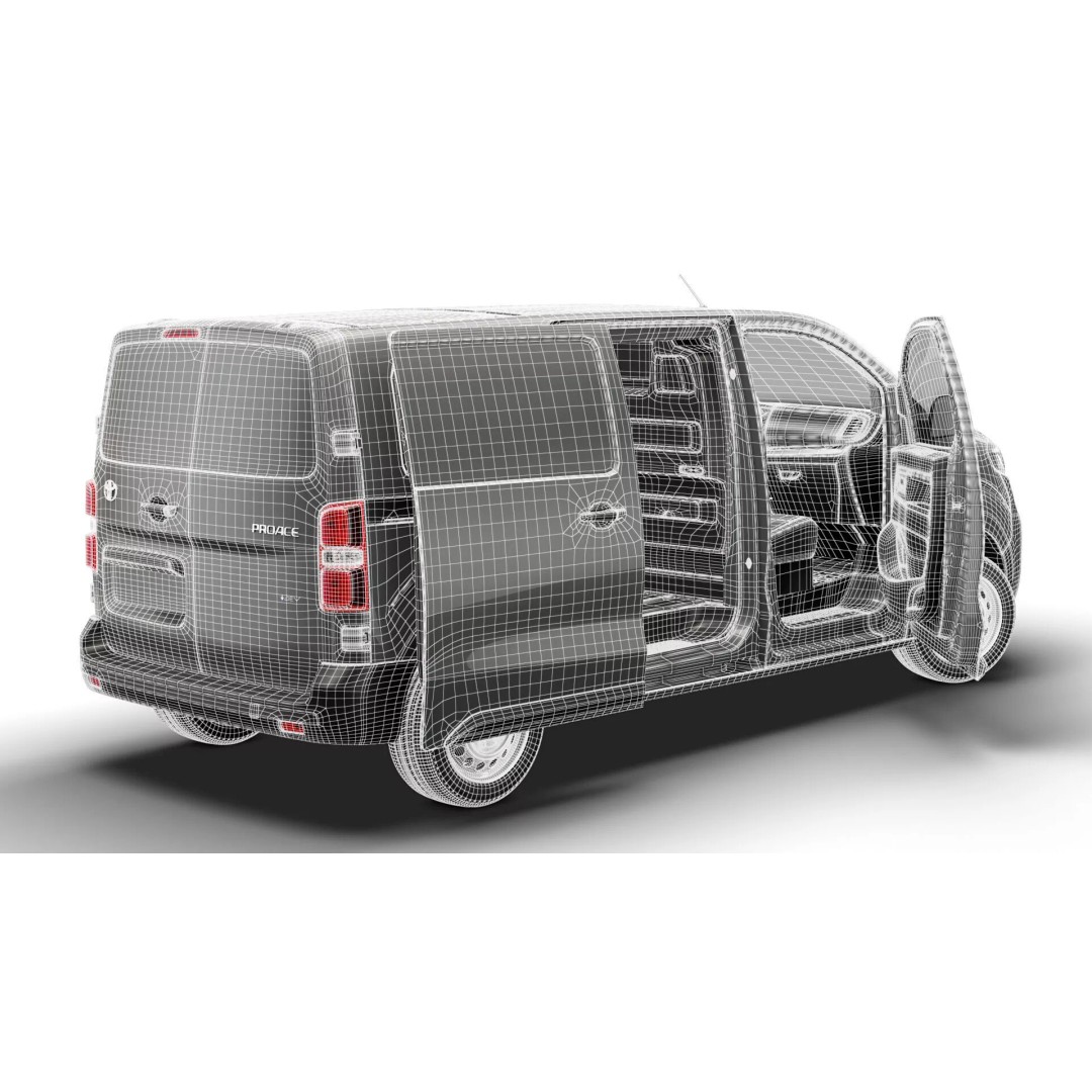 Toyota Proace Electric Van L2 3D Model – High Poly Automotive Asset, FBX - View 30