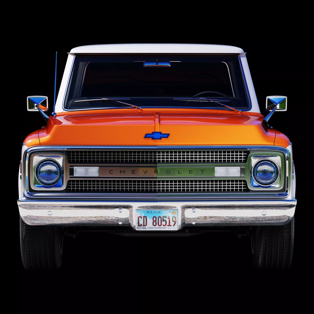 Chevrolet C10 1969 3D Model – High Poly Game Asset, FBX - View 14