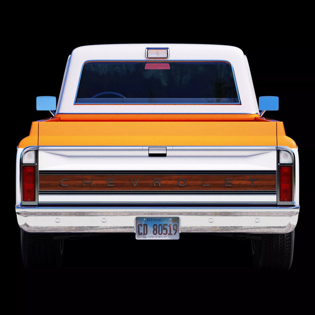 Chevrolet C10 1969 3D Model – High Poly Game Asset, FBX - View 15