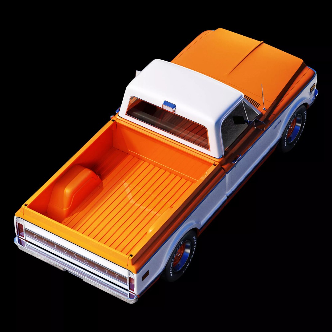 Chevrolet C10 1969 3D Model – High Poly Game Asset, FBX - View 18