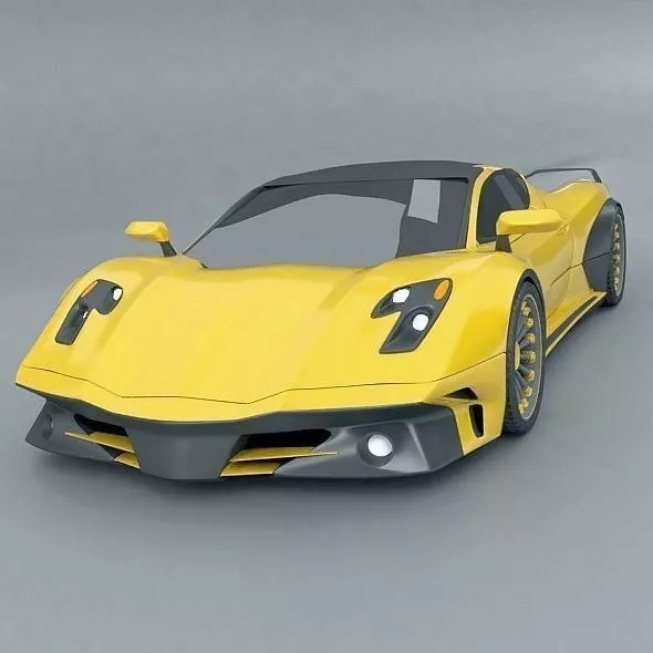 Hyperwasp Supercar Concept 3D Model – High Poly Blender Asset - View 10