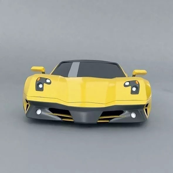 Hyperwasp Supercar Concept 3D Model – High Poly Blender Asset - View 12