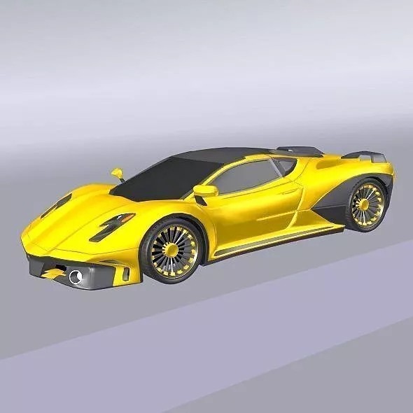 Hyperwasp Supercar Concept 3D Model – High Poly Blender Asset - View 13