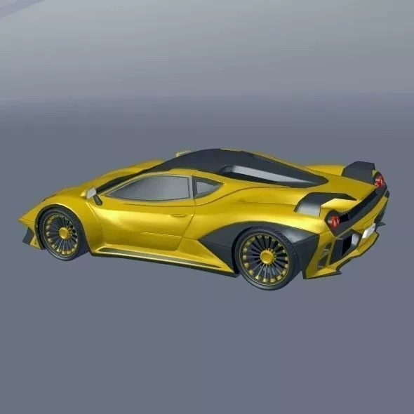 Hyperwasp Supercar Concept 3D Model – High Poly Blender Asset - View 14