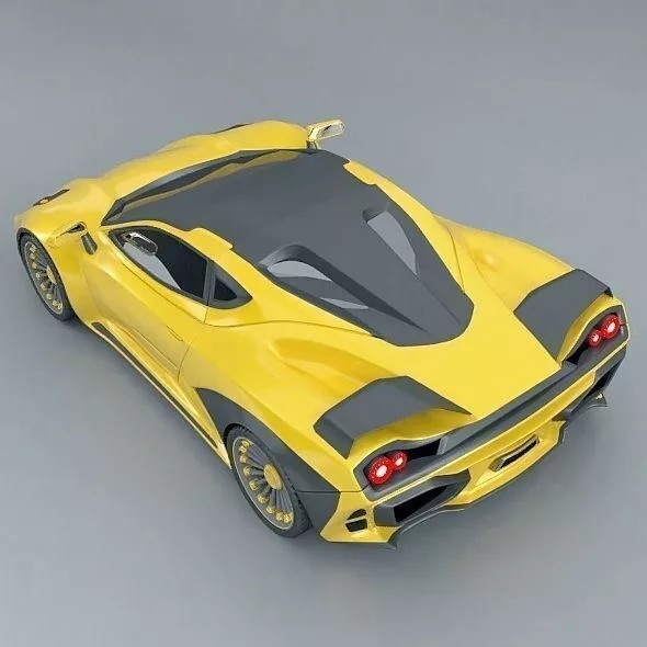 Hyperwasp Supercar Concept 3D Model – High Poly Blender Asset - View 8