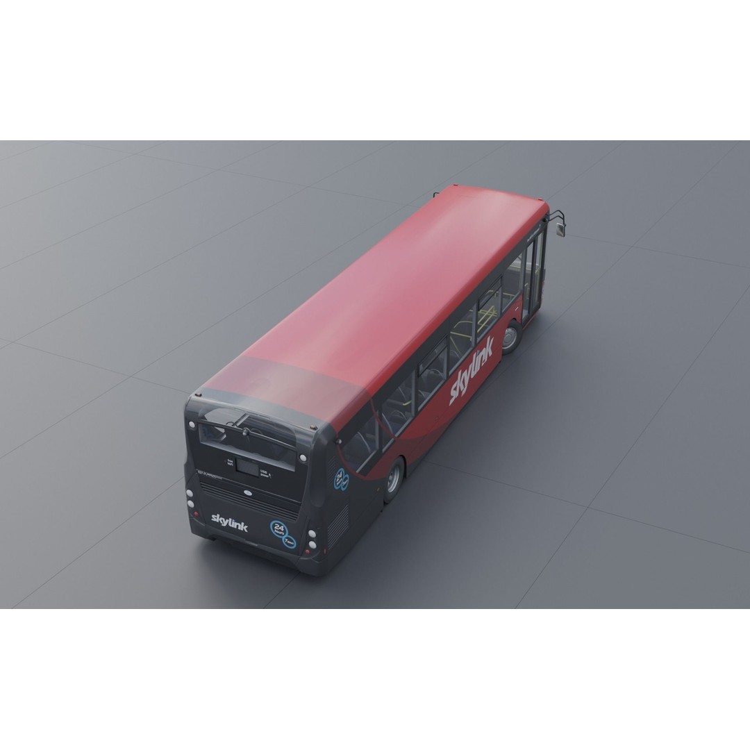 Enviro 200 3D Model – Low Poly Bus Asset, PBR Textured, FBX, OBJ - View 10