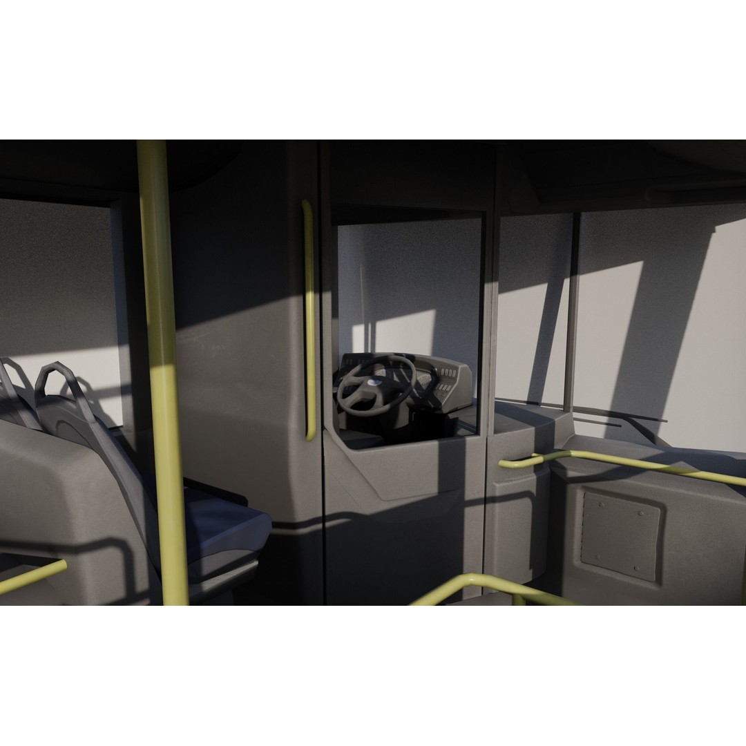 Enviro 200 3D Model – Low Poly Bus Asset, PBR Textured, FBX, OBJ - View 12