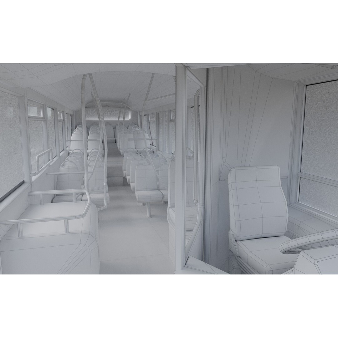 Enviro 200 3D Model – Low Poly Bus Asset, PBR Textured, FBX, OBJ - View 14