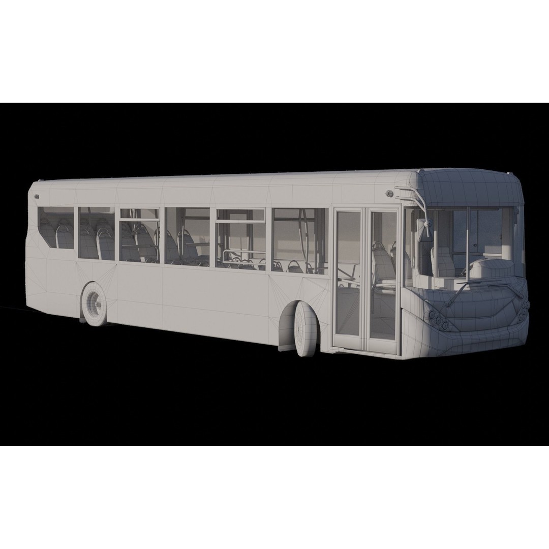 Enviro 200 3D Model – Low Poly Bus Asset, PBR Textured, FBX, OBJ - View 15