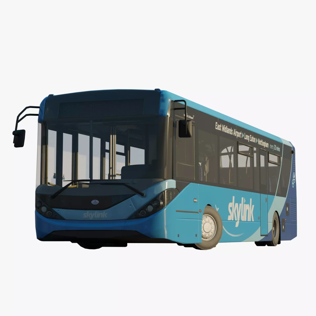 Enviro 200 3D Model – Low Poly Bus Asset, PBR Textured, FBX, OBJ - View 2