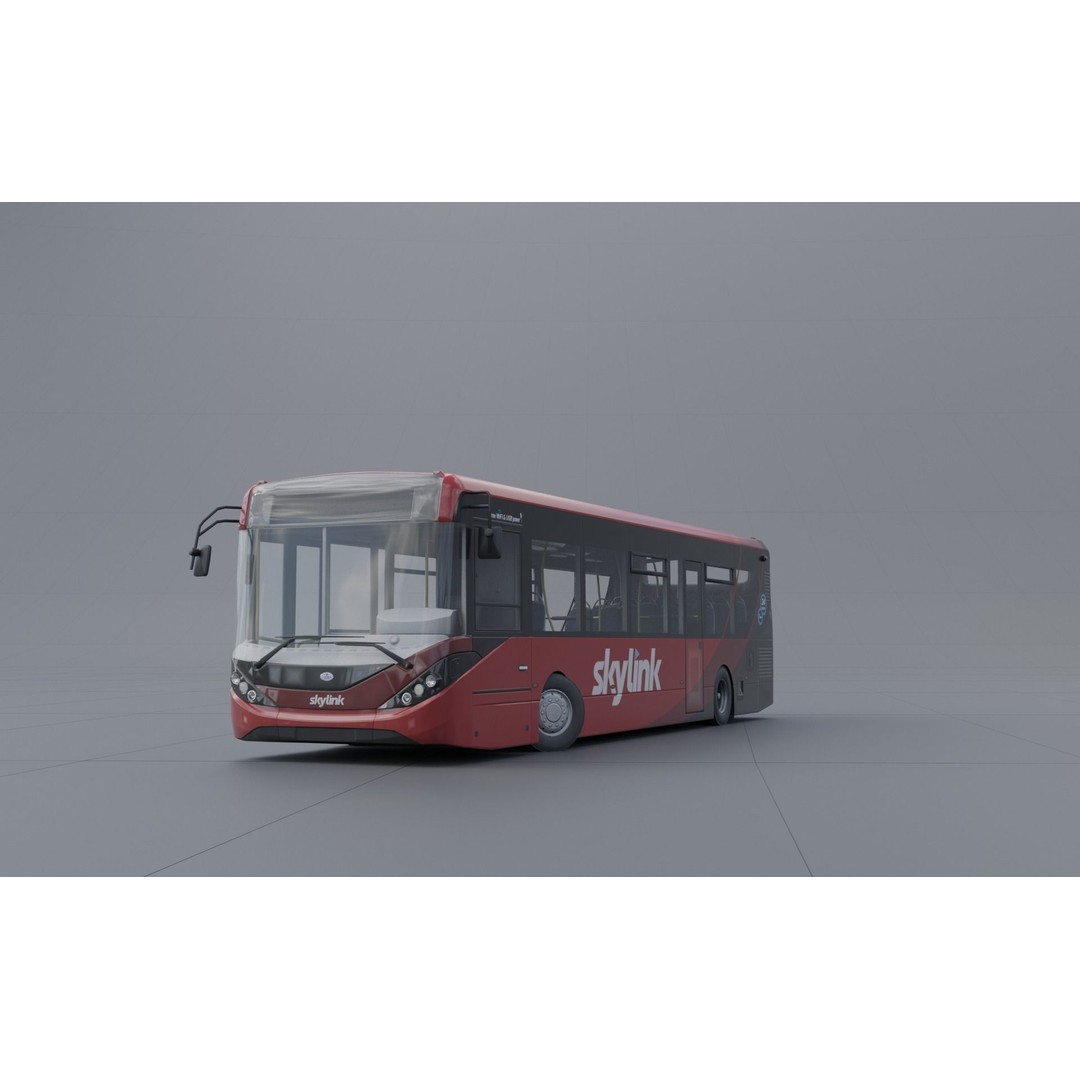 Enviro 200 3D Model – Low Poly Bus Asset, PBR Textured, FBX, OBJ - View 3
