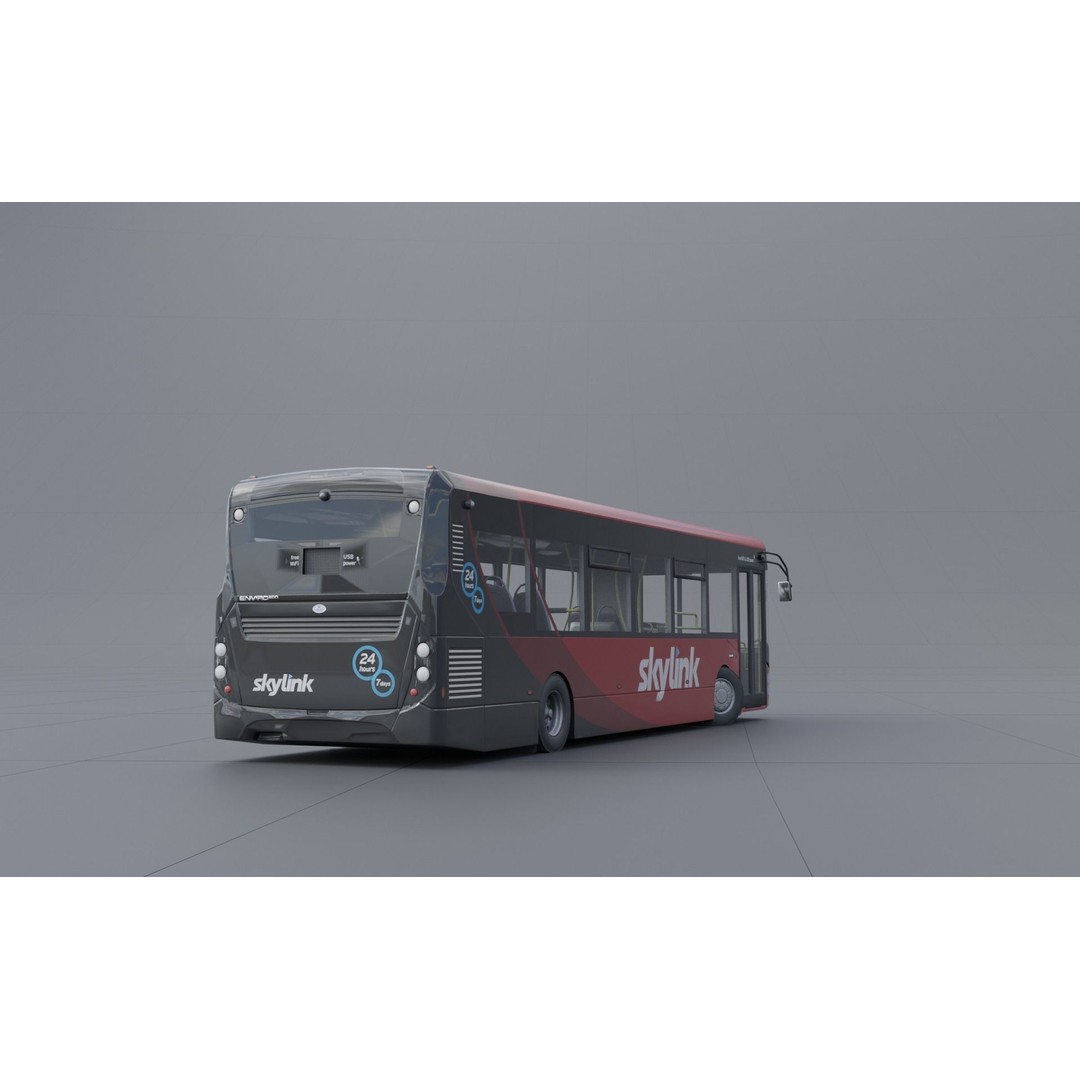 Enviro 200 3D Model – Low Poly Bus Asset, PBR Textured, FBX, OBJ - View 4