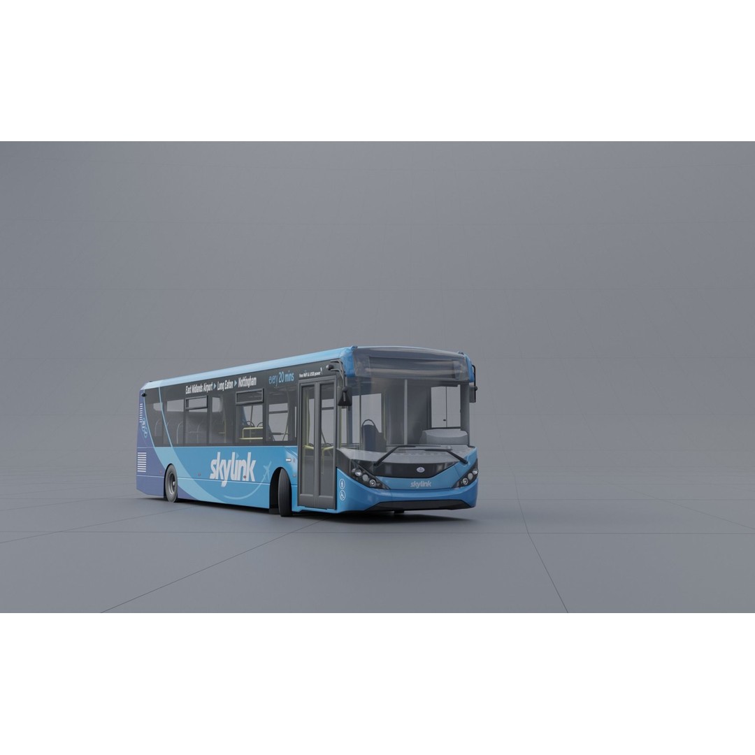 Enviro 200 3D Model – Low Poly Bus Asset, PBR Textured, FBX, OBJ - View 5