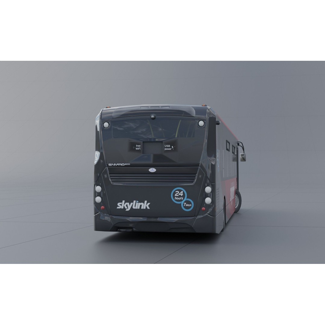 Enviro 200 3D Model – Low Poly Bus Asset, PBR Textured, FBX, OBJ - View 8
