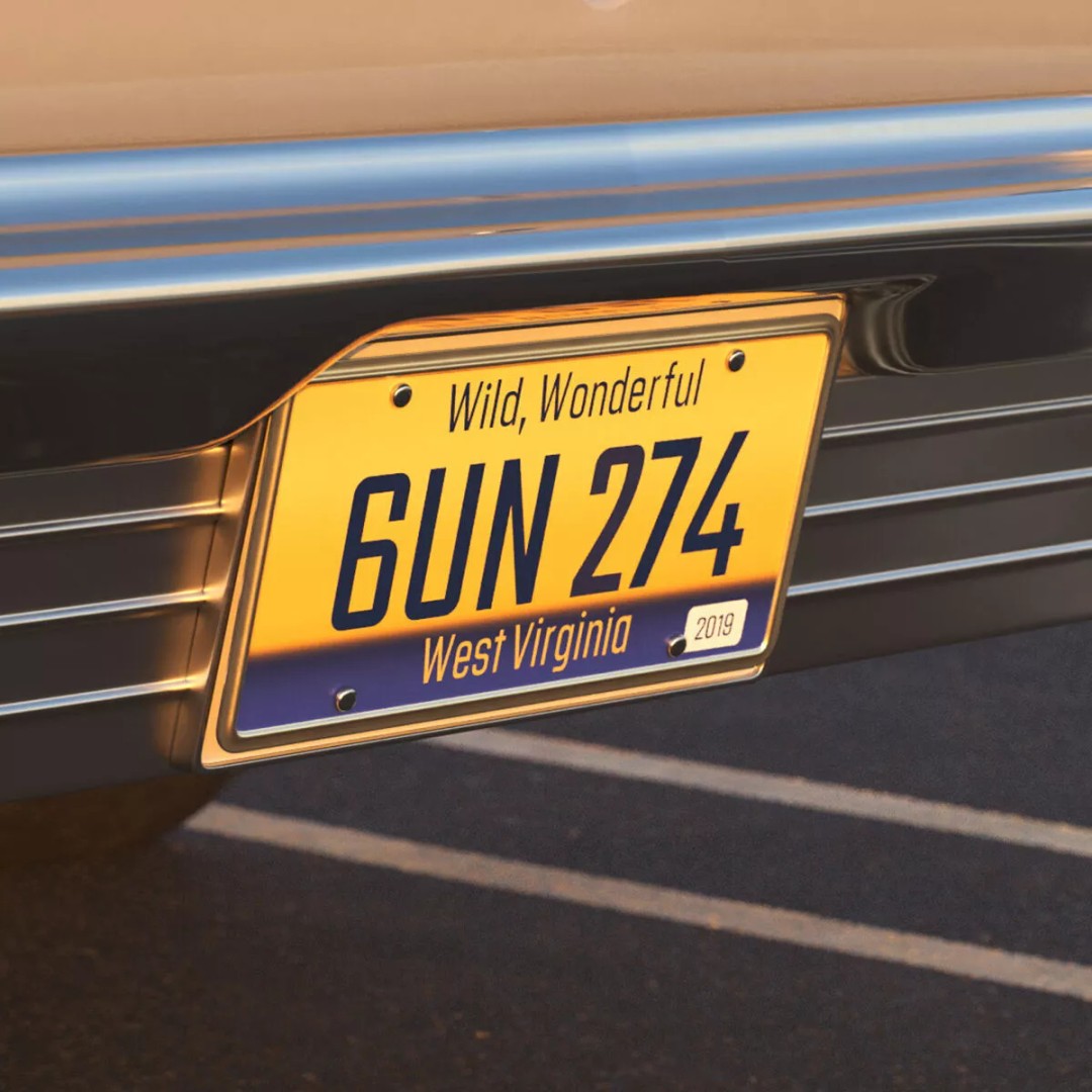 West Virginia License Car Plate 2019 3D Model – PBR Textured Vehicle Asset - View 2