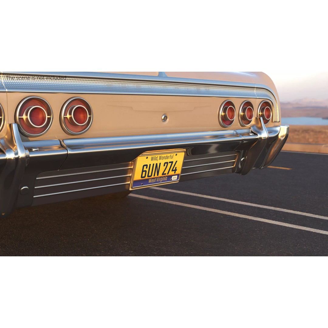 West Virginia License Car Plate 2019 3D Model – PBR Textured Vehicle Asset - View 3