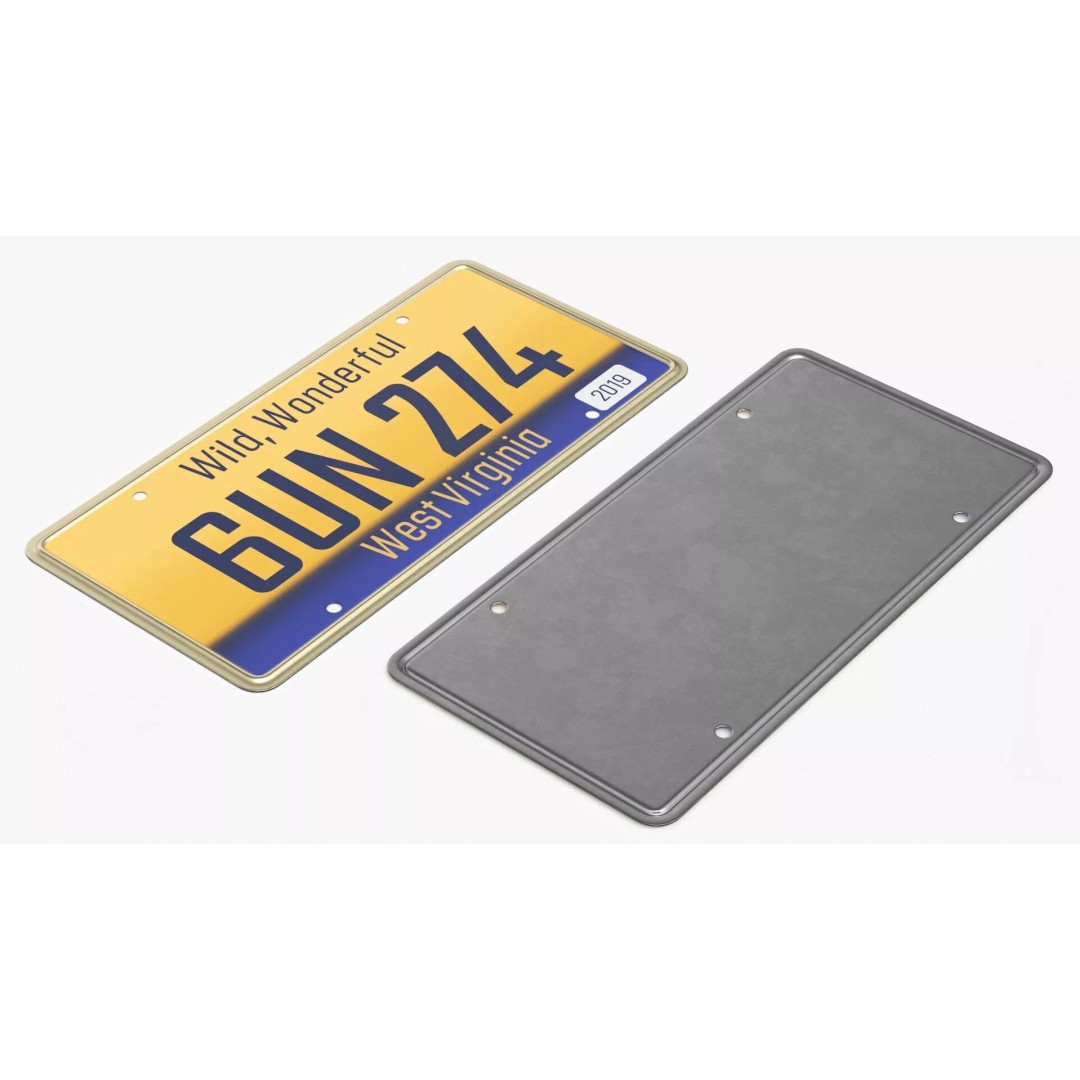 West Virginia License Car Plate 2019 3D Model – PBR Textured Vehicle Asset - View 5
