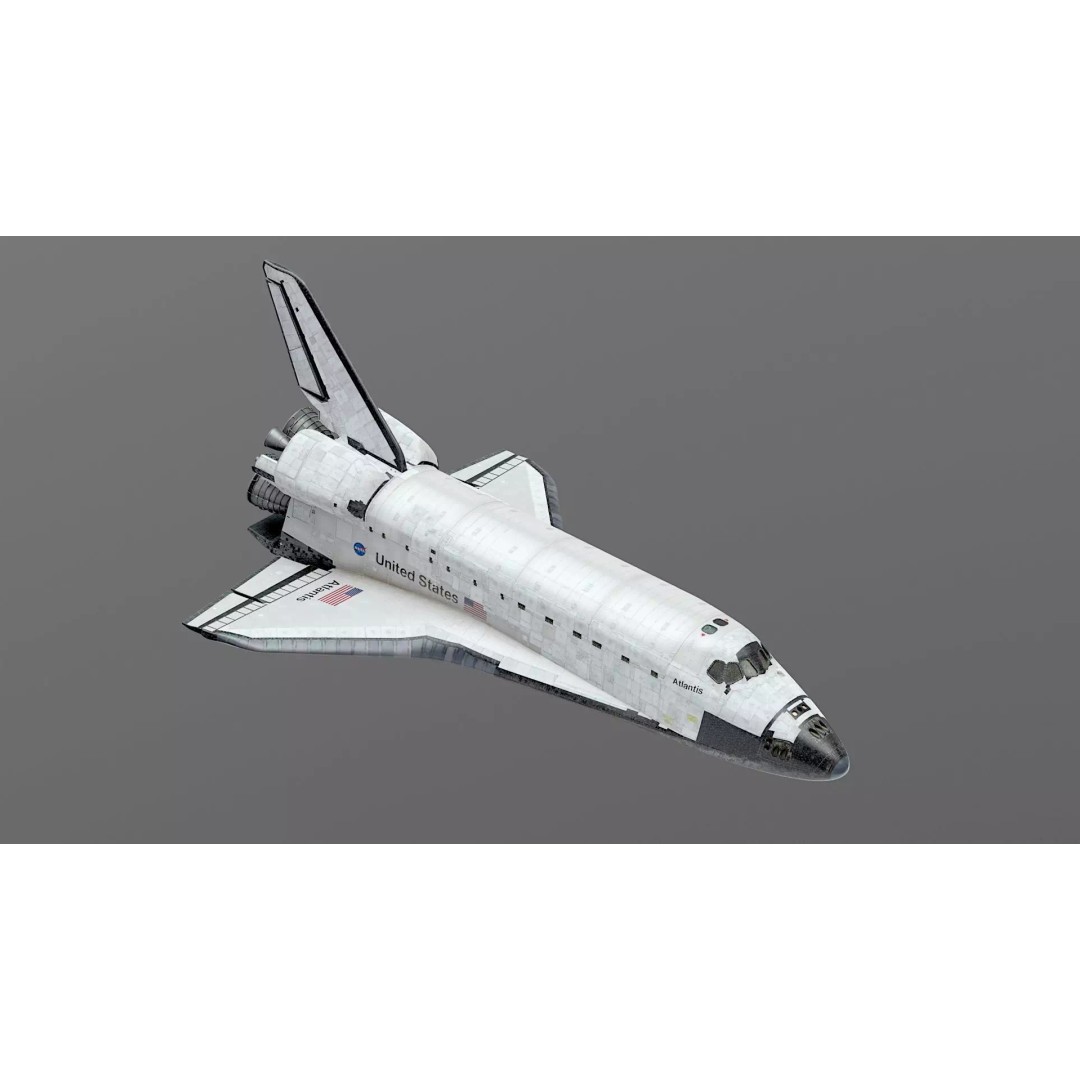NASA Space Shuttle Atlantis 3D Model – High Poly PBR Asset, FBX, OBJ - View 2
